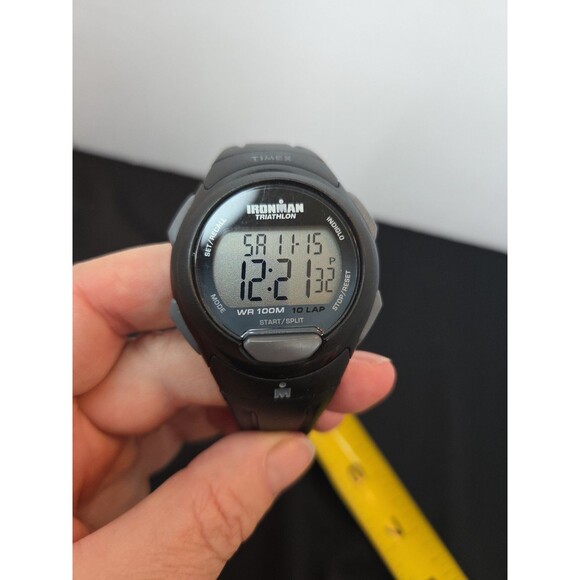 Timex Mens Ironman Triathlon 100 Meters Water Resistant Black Band Stainless Bk - Picture 6 of 6